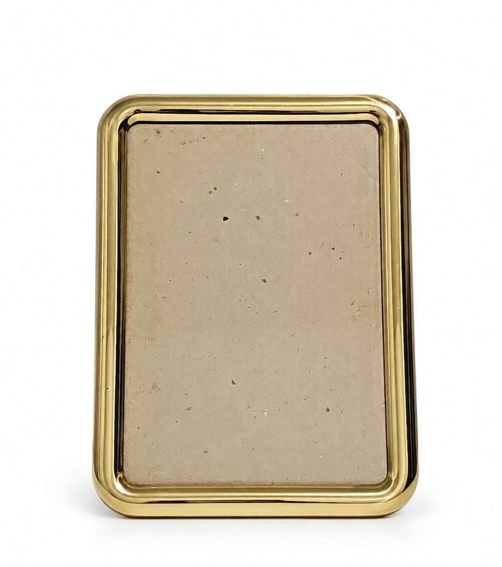 Solid Brass Hand Polished Lacquer Coated Picture Frame Vintage Tabletop